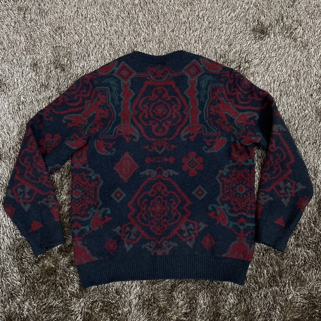 칼하트 Carhartt WIP 벌스  네이비 레드 패턴 가디건 XL 상품이미지6