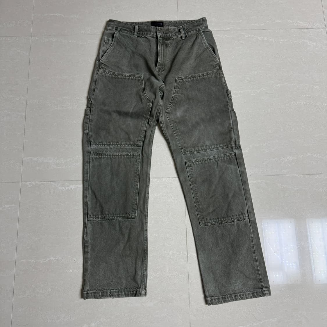 플라스틱프로덕트 MPA 더블니 팬츠 카키 데님 청바지 상품이미지1