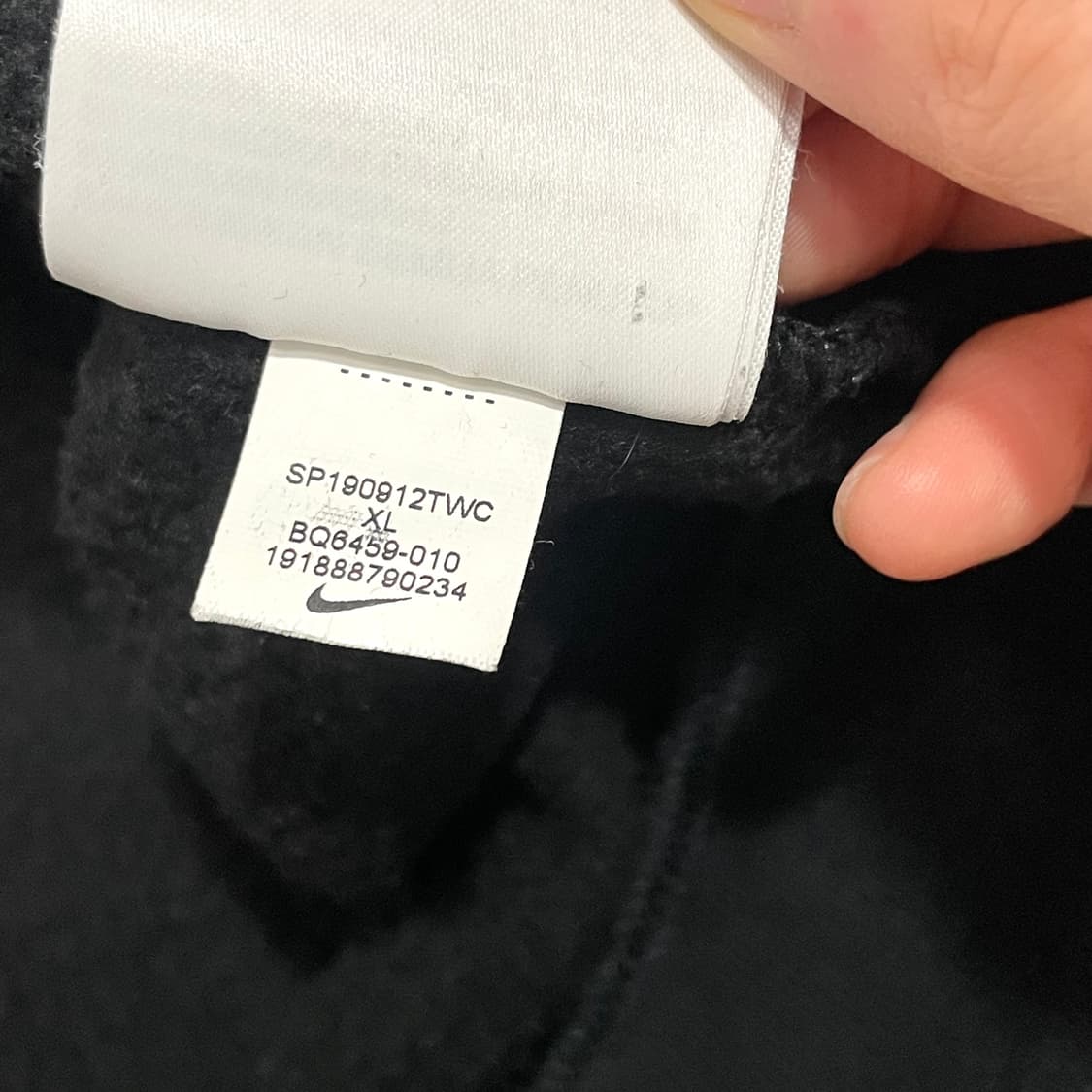 나이키 빅스우시로고 블랙 기모 후드집업 남성XL 상품이미지7