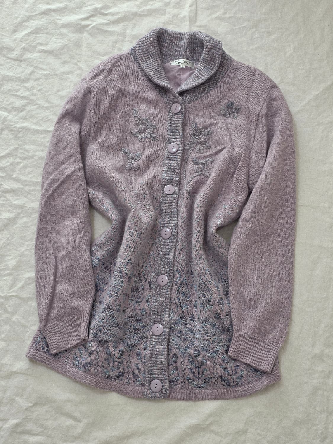 할매카지 그래니룩 모리걸 핑크라벤더 일본빈티지 니트 가디건 상품이미지2