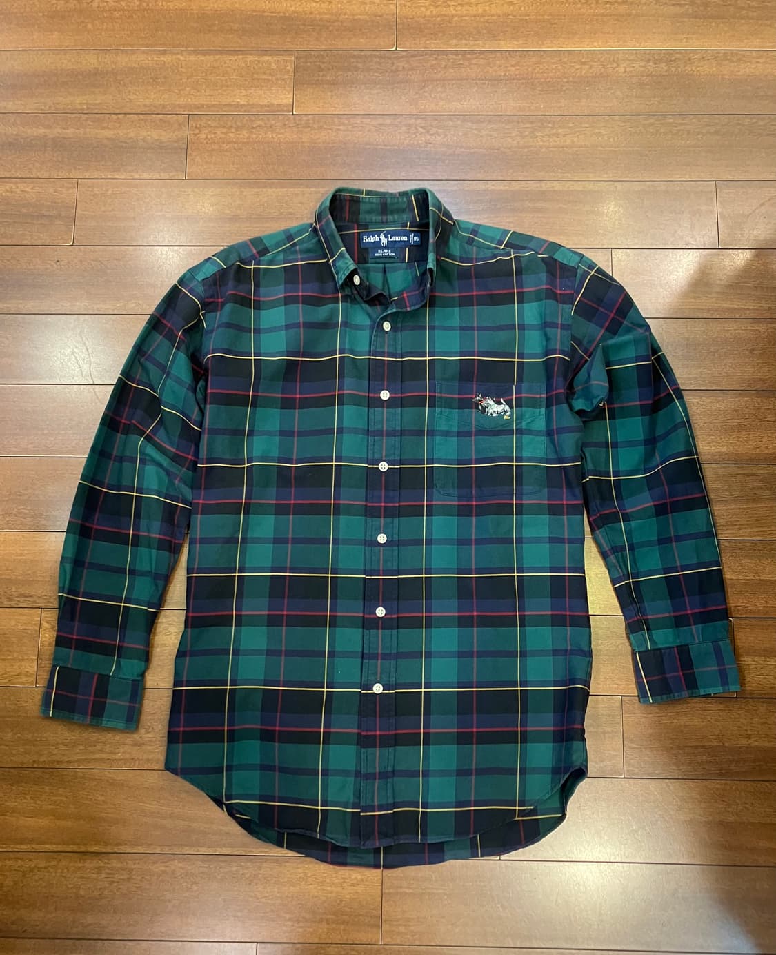 폴로랄프로렌 스코티시 테리어 자수 플래드 타탄체크 셔츠 상품이미지5