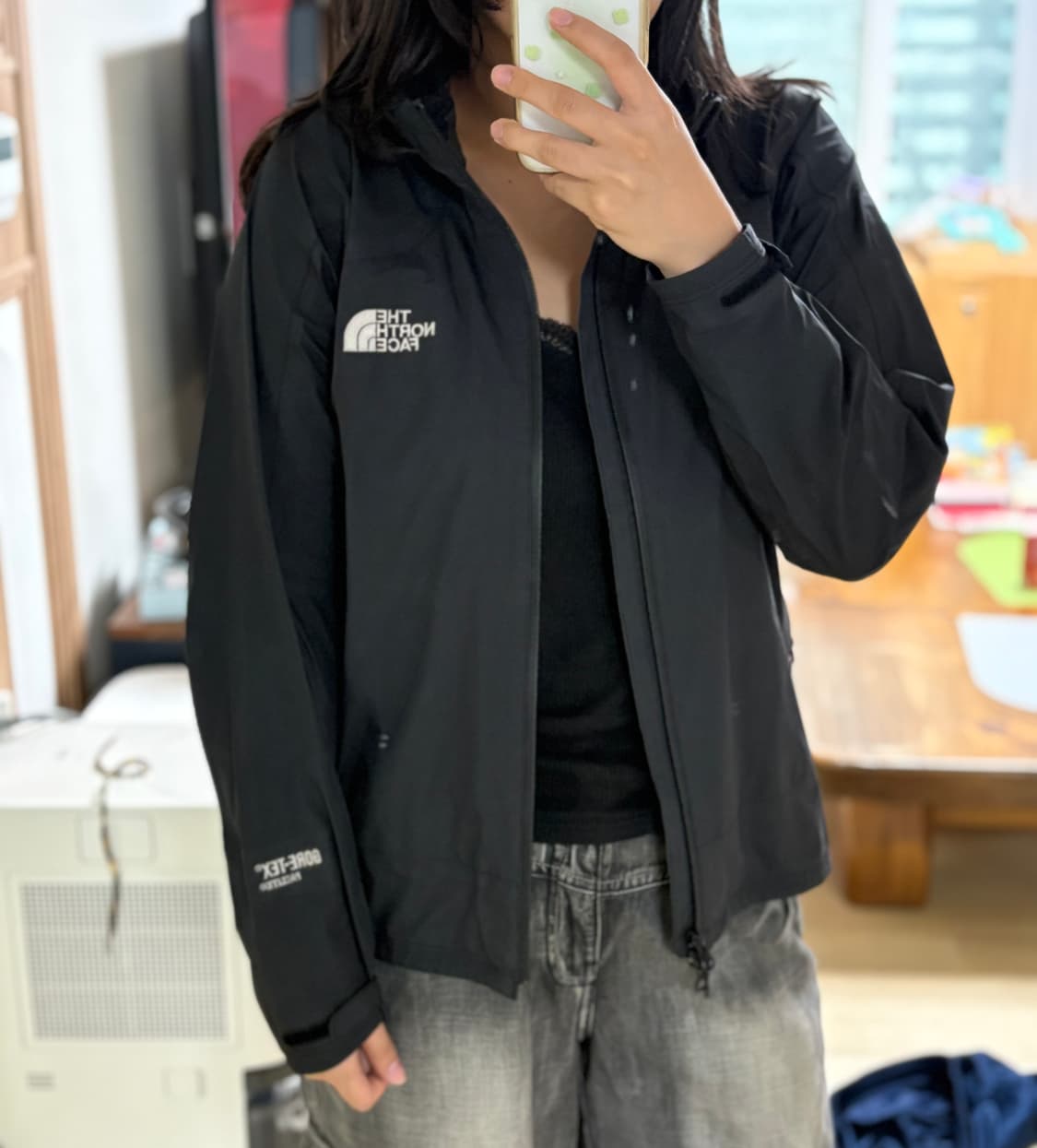 노스페이스 고어텍스 바람막이 블랙 90 상품이미지1