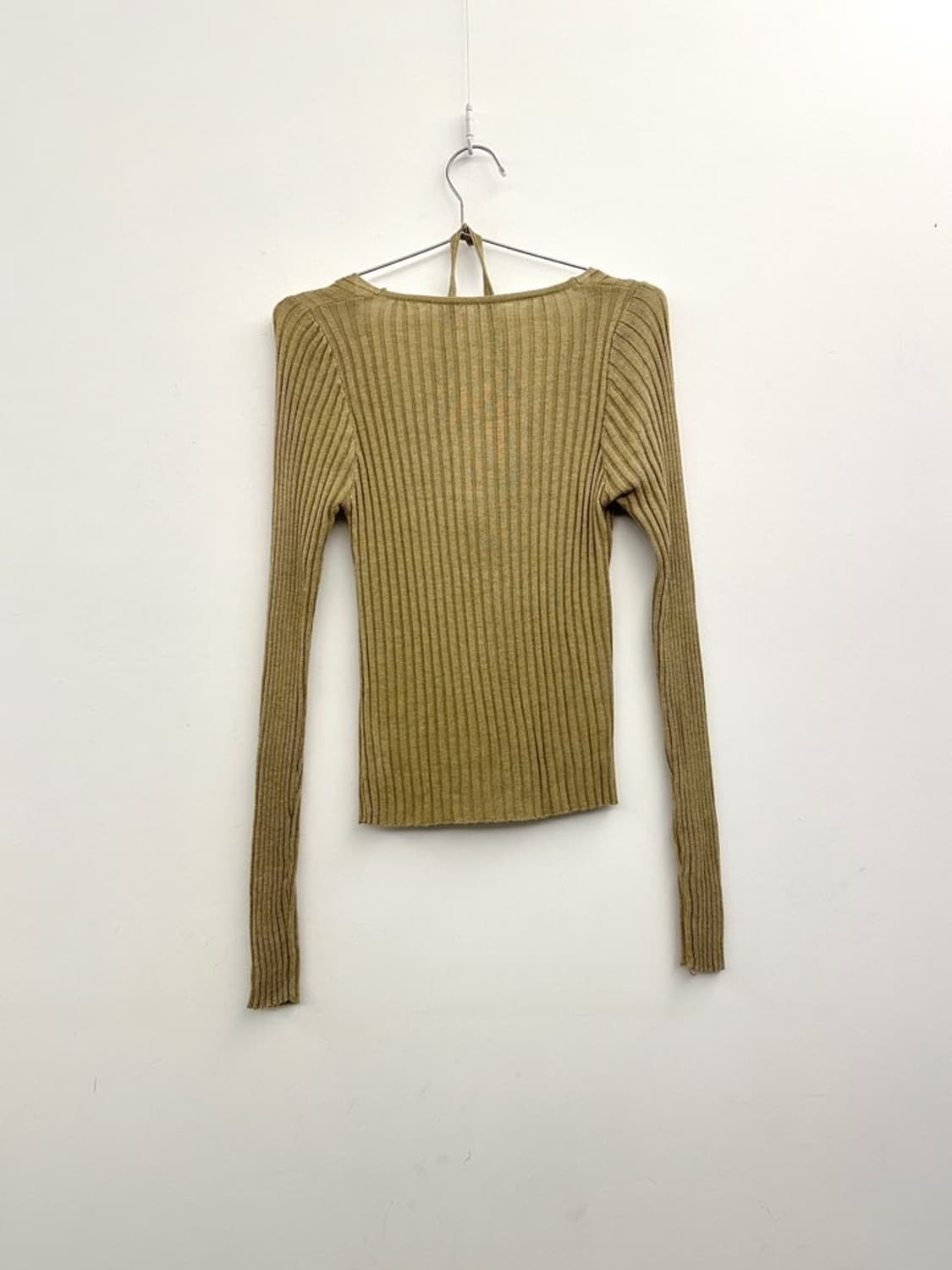 Halter layered open knit / beige 상품이미지5