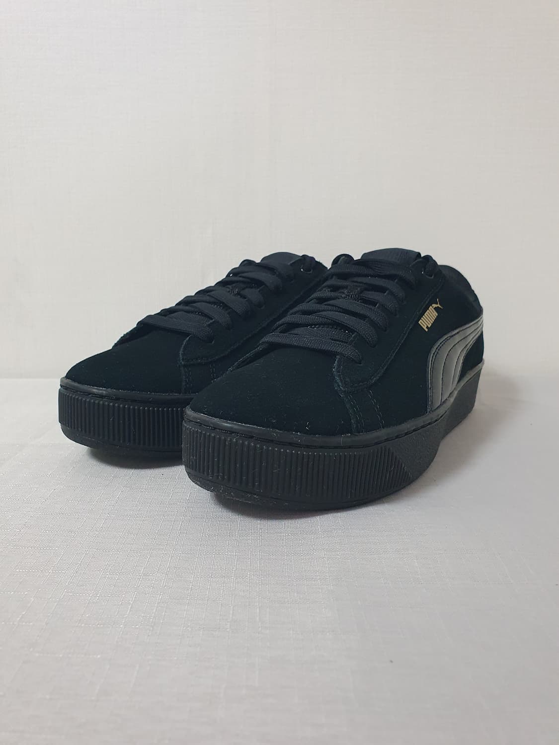 250mm 푸마 비키 플랫폼 블랙 스웨이드 레이스 업 상품이미지2
