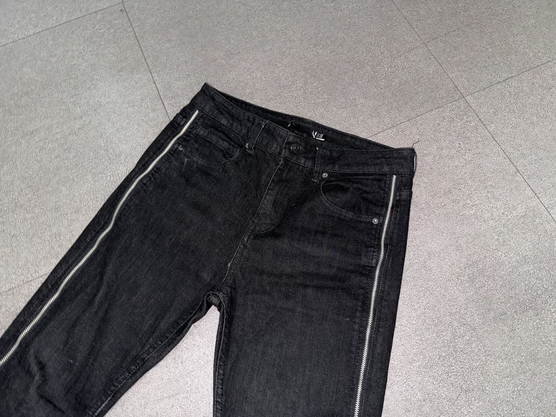 사이드 지퍼 스플릿 데님 진 상품이미지3