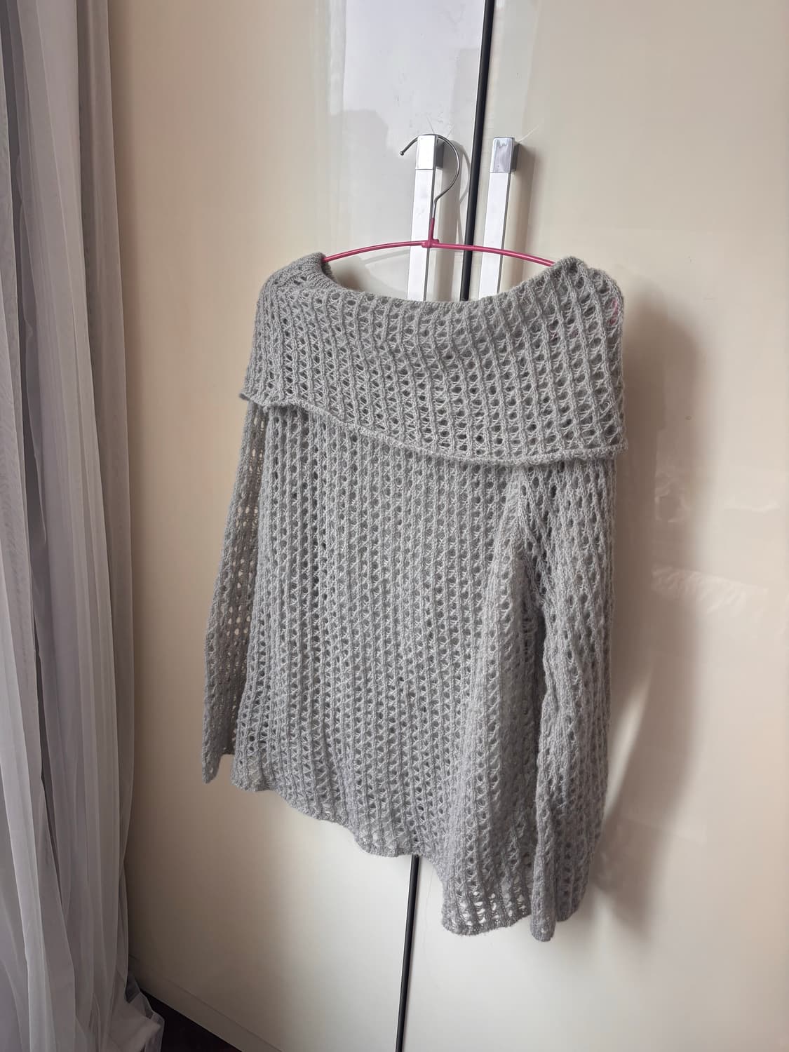 빈티지 Y2K 오프숄더 실버 니트 상품이미지4