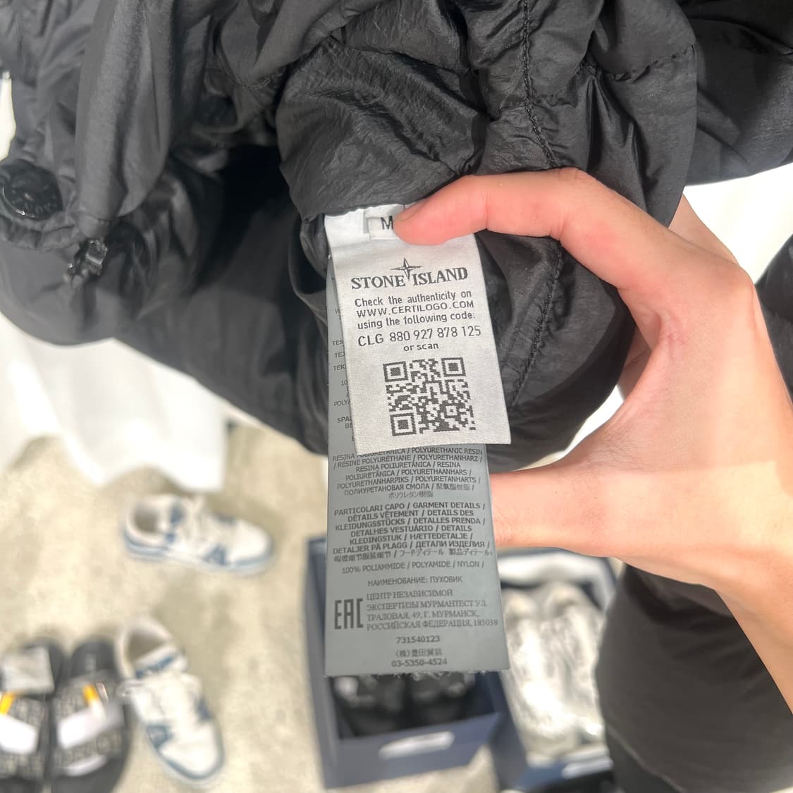 스톤아일랜드 크링클랩스 논 후드 패딩 블랙 상품이미지5