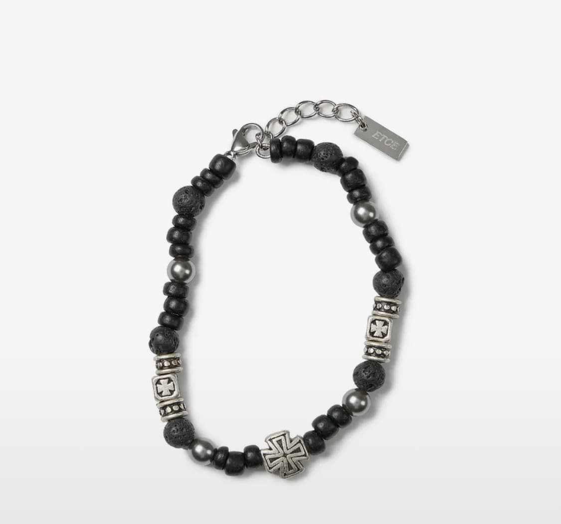 ETCE CROSS BEADS BRACELET(BLACK) 상품이미지1