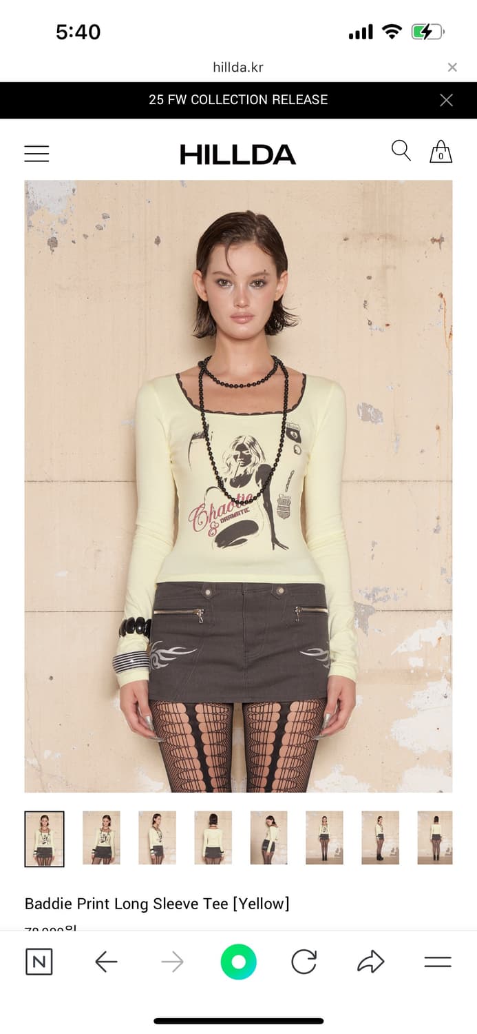 Baddie Print Long Sleeve Tee 상품이미지1