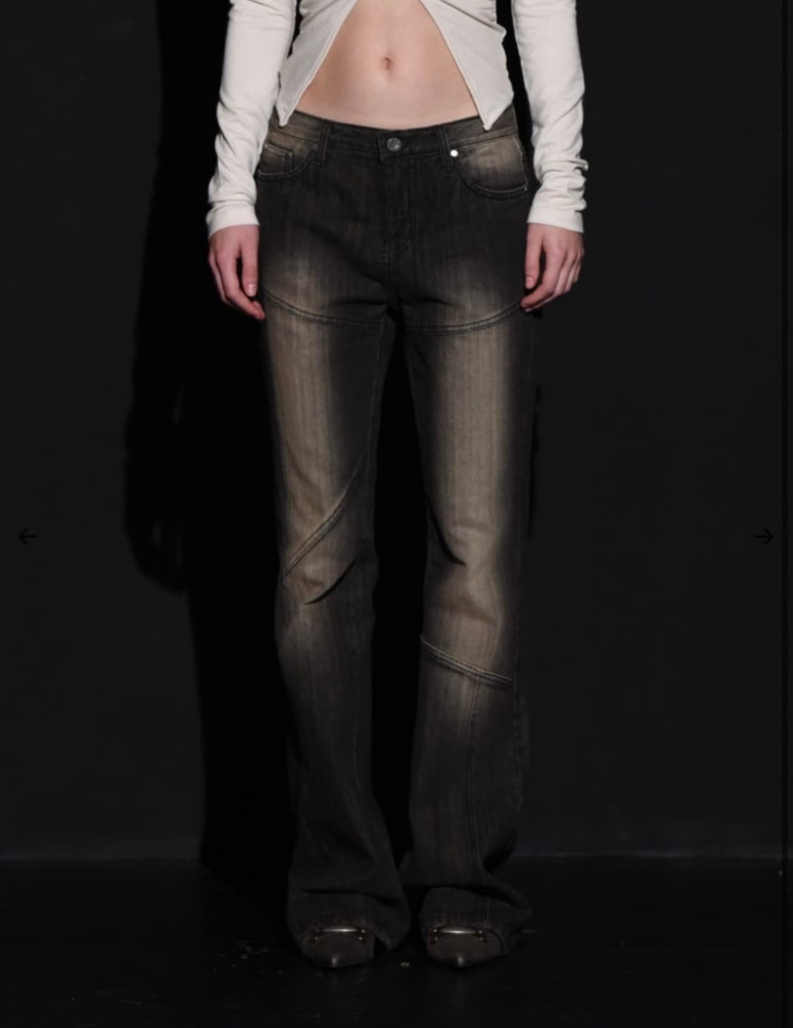 보헤미안서울 컷아웃 부츠컷 데님 L 판매 (새상품) 상품이미지4