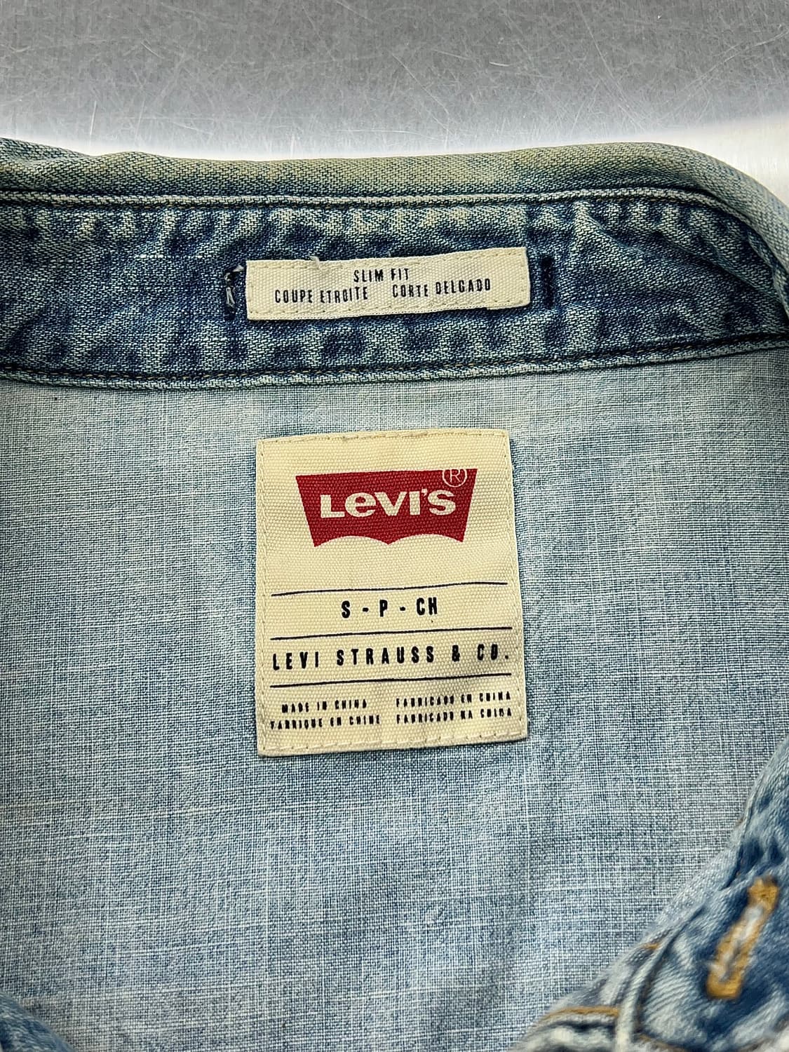 리바이스 웨스턴 펄 스냅 중청 블랭크 탭 데님 셔츠 상품이미지7