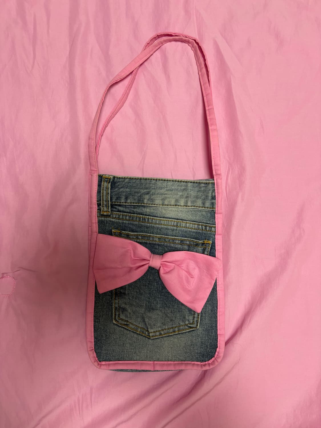 데님 키치리본 백 상품이미지2