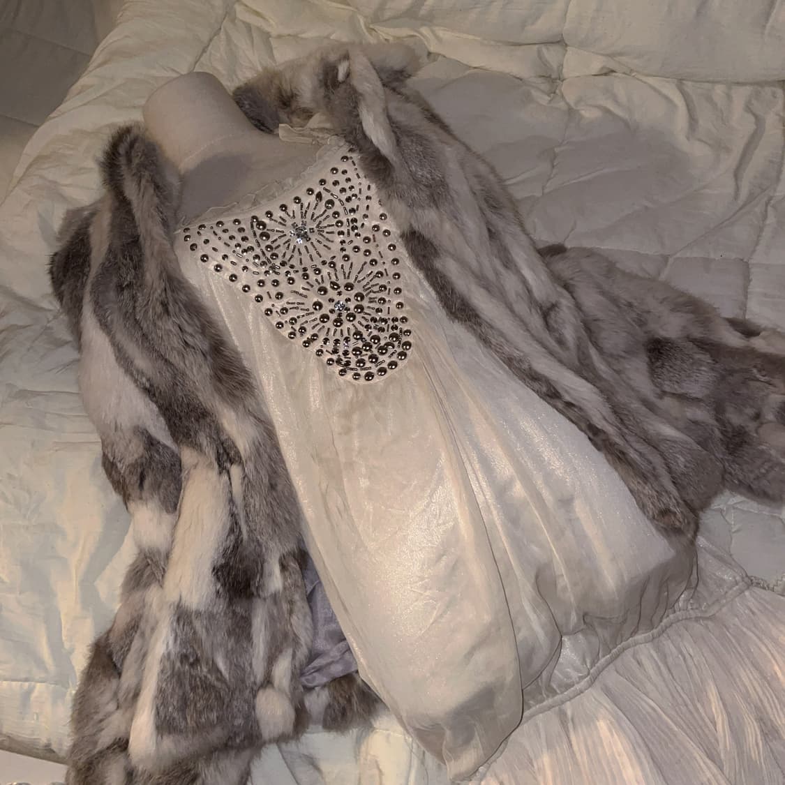 빈티지 퍼자켓 토끼털 퍼자켓 페어리 겨울페어리 히피그런지 오네갸루 상품이미지2