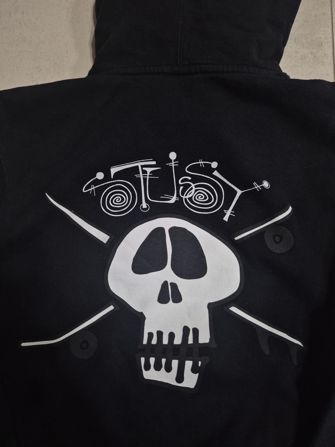 스투시 서프 스케이트 스컬 후드티 블랙 M (정품) 상품이미지5