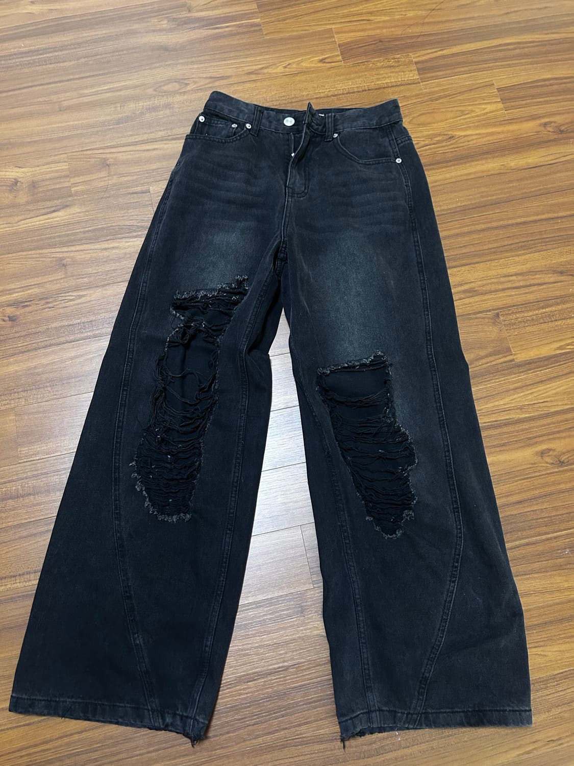 밀로우먼 데미지 와이드 팬츠 상품이미지2