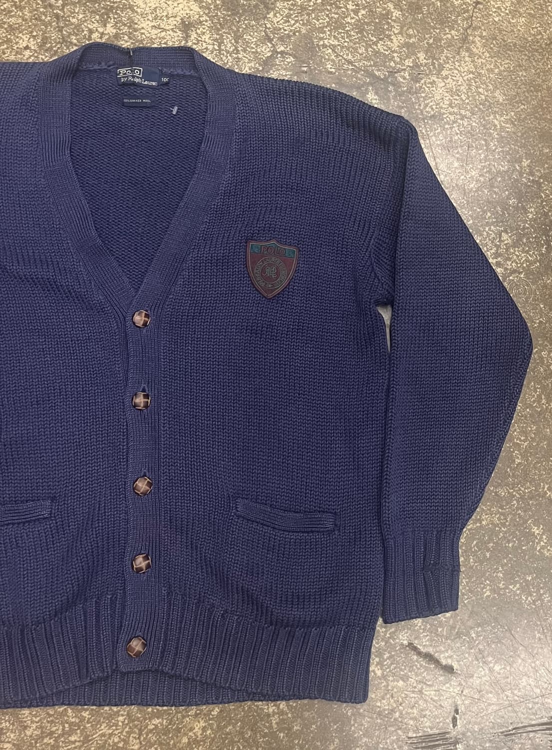90s 폴로 랄프로렌 방패로고 네이비 니트 가디건 상품이미지3