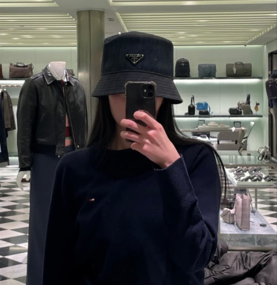 새상품 프라다 샐비지 데님 버킷햇 XXL (61cm) 상품이미지5