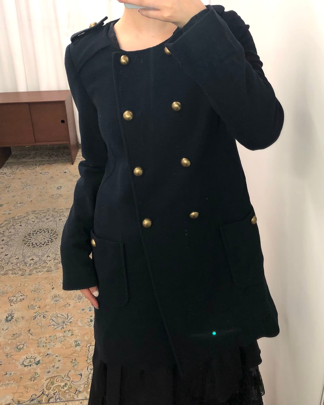 네이비 나폴레옹 롱 코트 상품이미지3