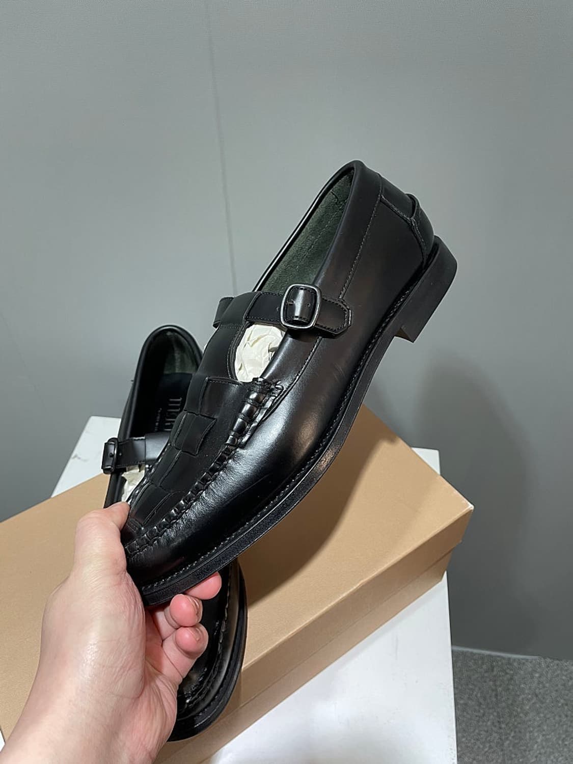 (정품/새상품) 헤레우 남성 블랙 솔레르 티바 로퍼 상품이미지4