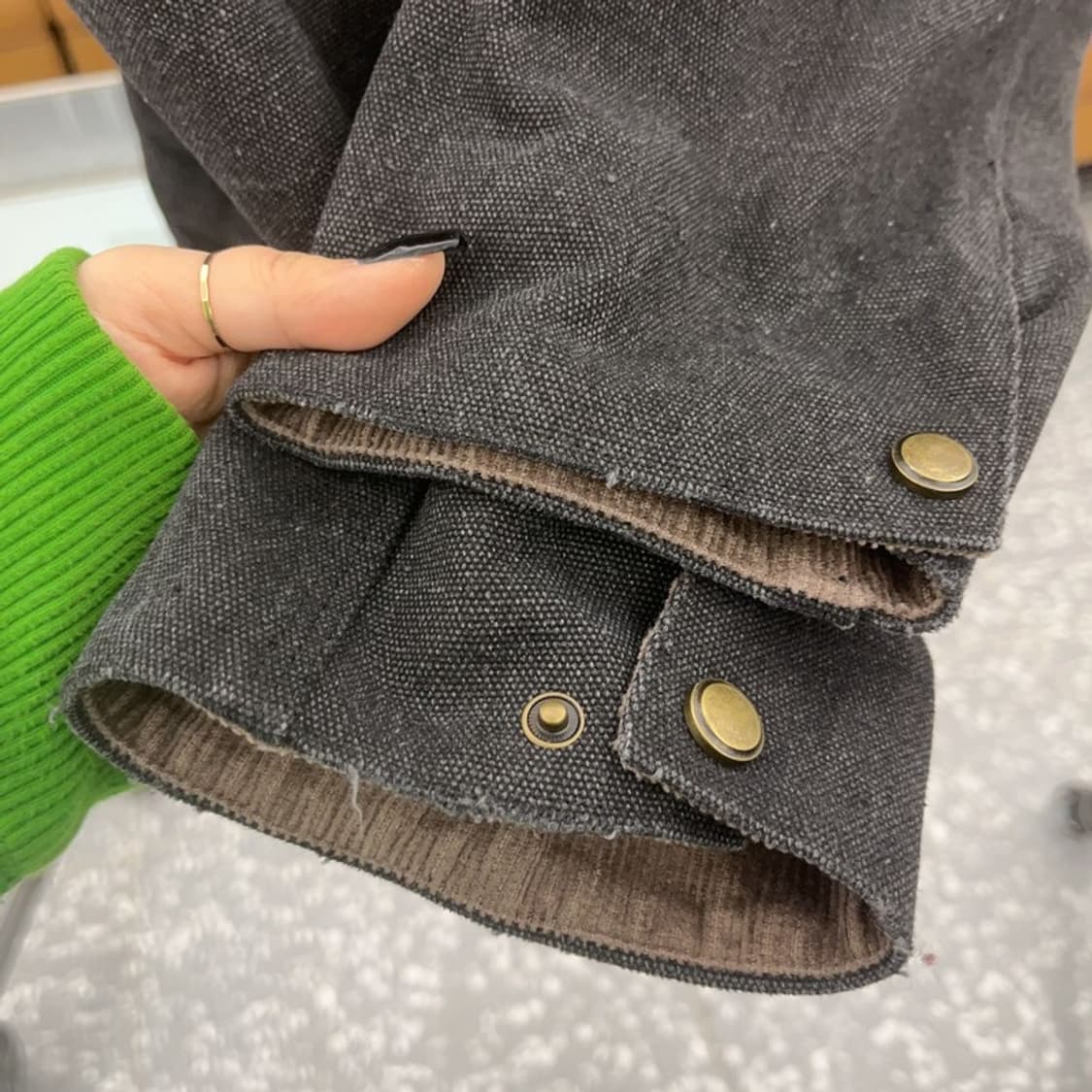 라퍼지스토어 빈티지 코듀로이 카라 데미지 워크 자켓 S C07484 상품이미지7