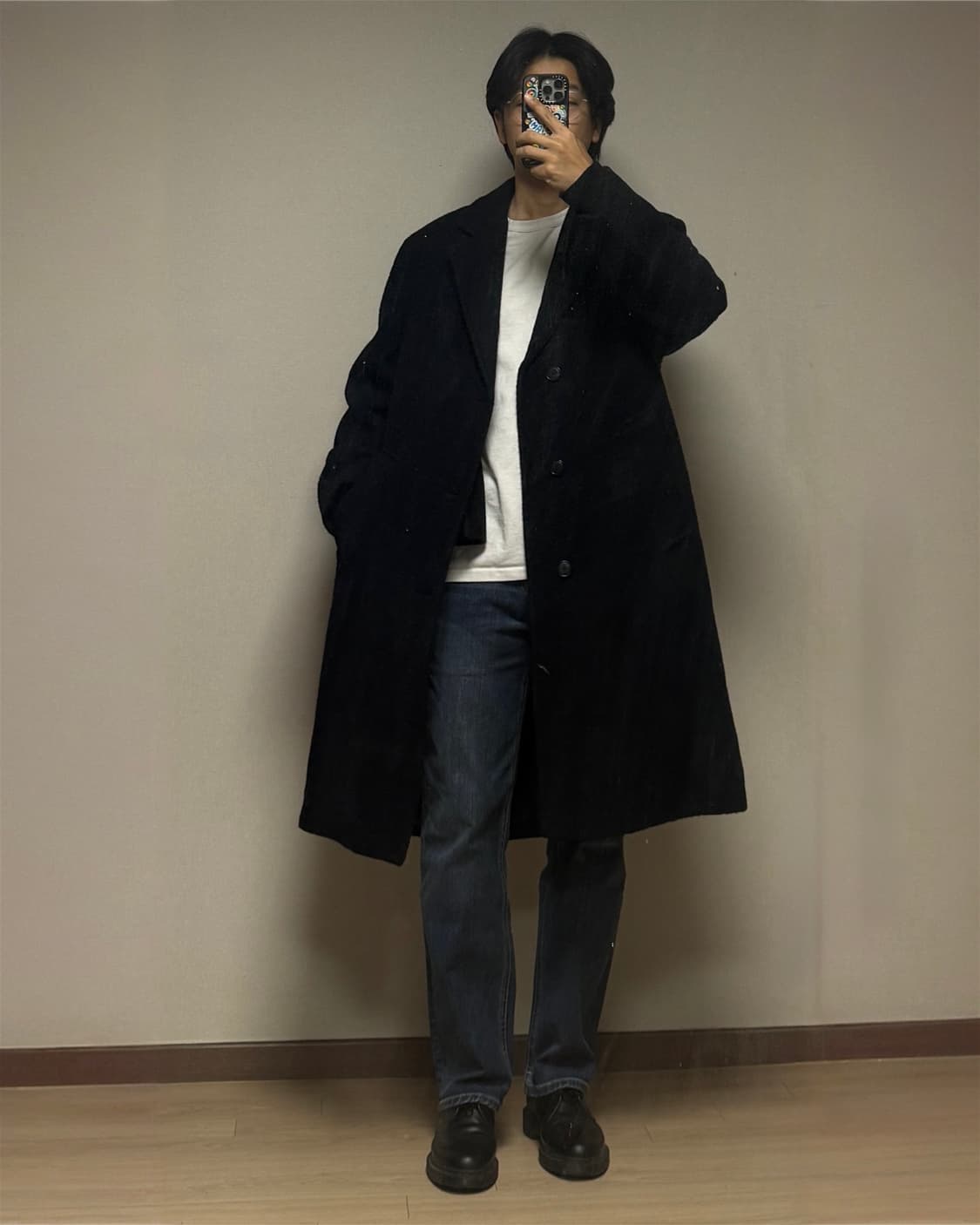 커버낫 쓰리버튼 싱글코트 L사이즈 네이비 상품이미지1