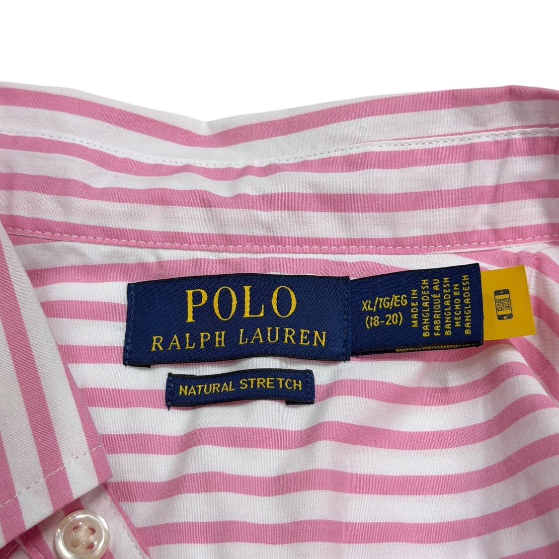 폴로 랄프로렌 신형 QR 스트라이프 핑크 셔츠 남방 XL 상품이미지5