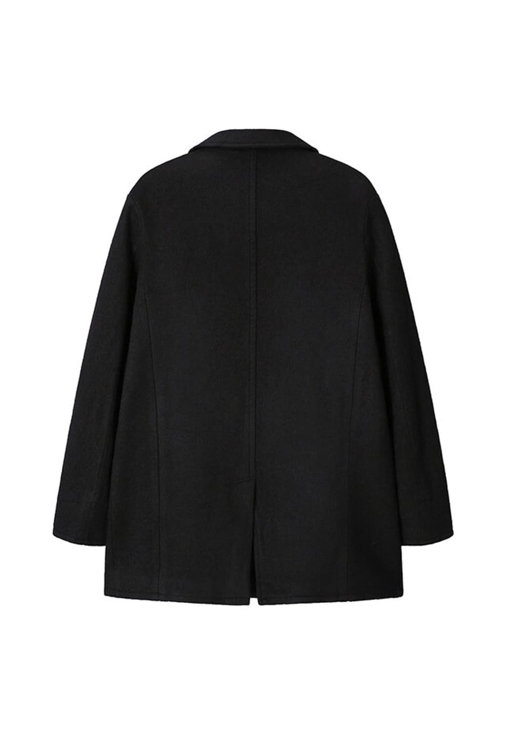Washed Wool Pea Coat_Black 상품이미지8