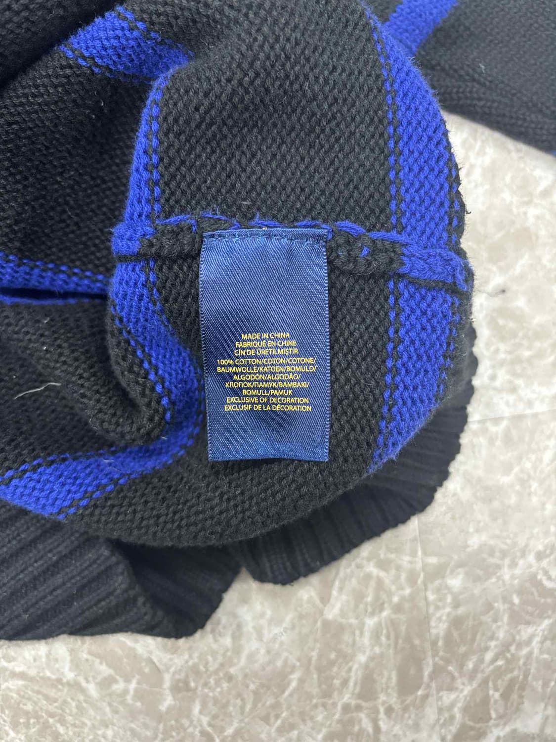 폴로 랄프로렌 스트라이프 핀터깔 코튼 크루넥 니트(XL) 상품이미지5