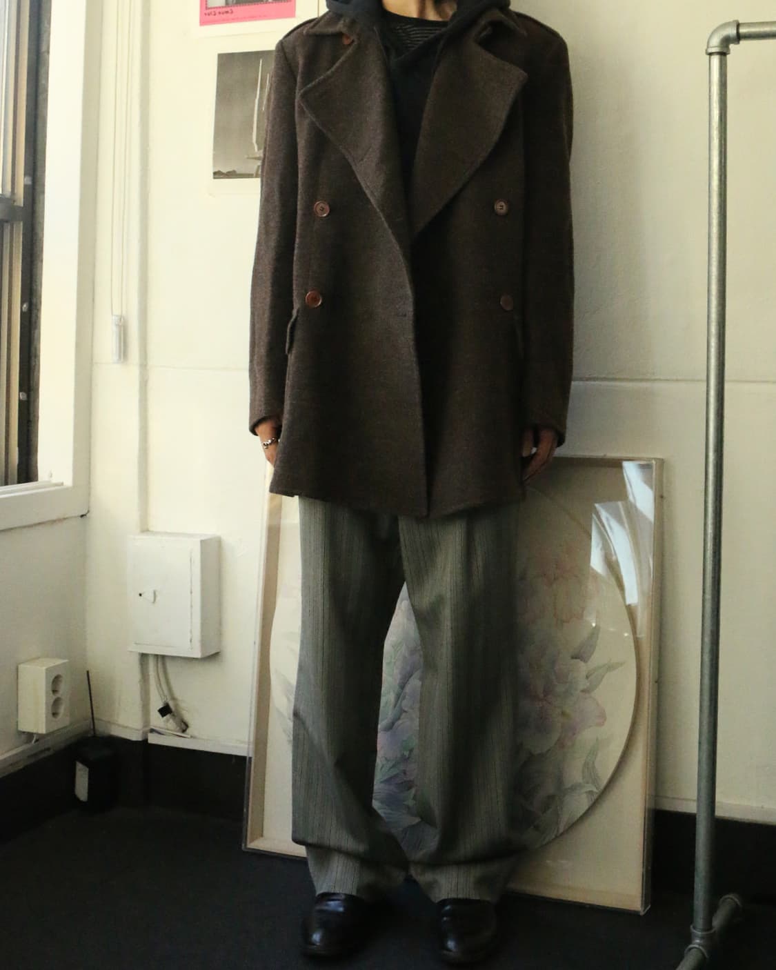  캐서린 햄넷 더블브레스티드 울 피 코트  상품이미지2