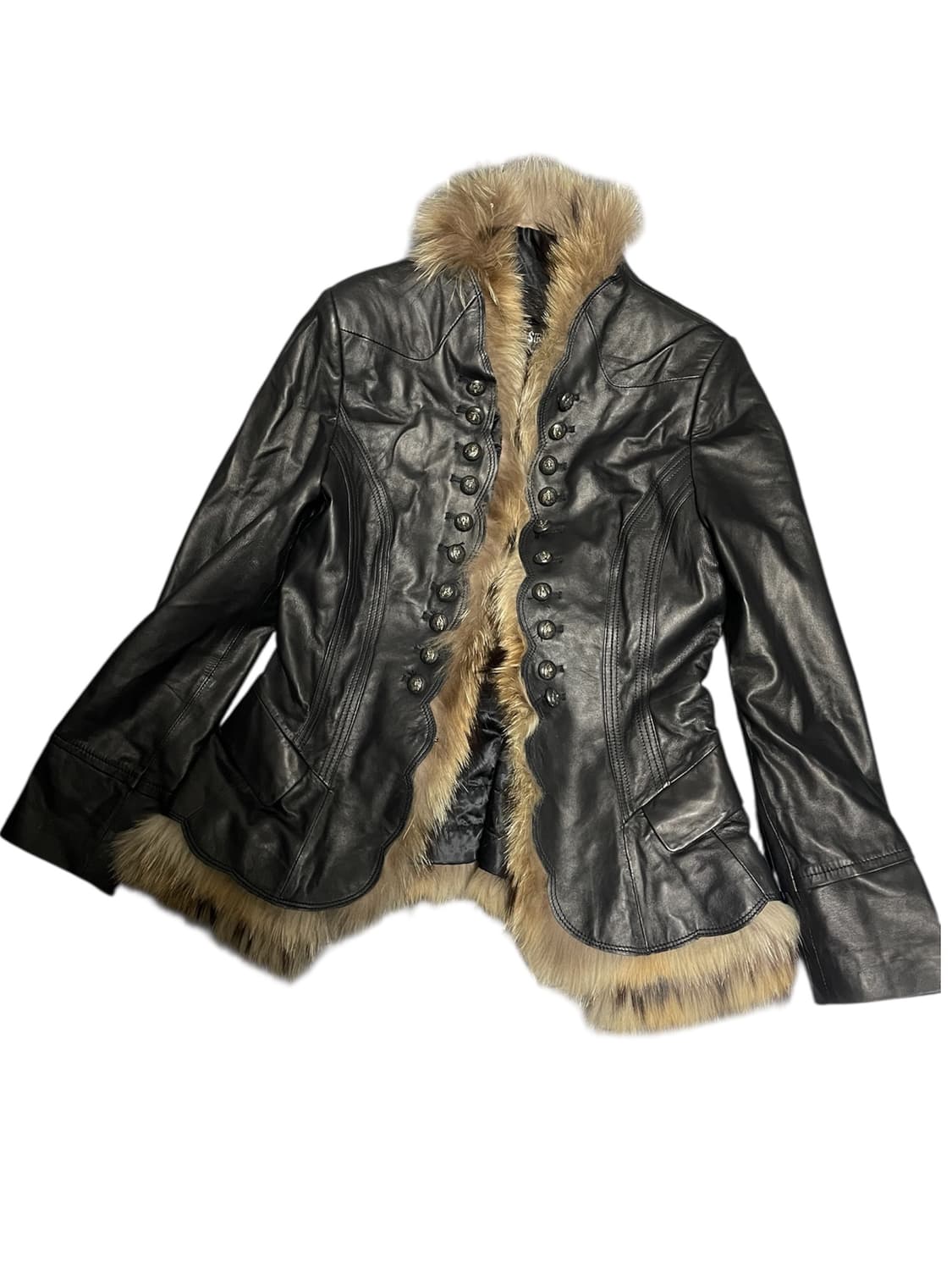 빈티지대장급 리얼레더퍼자켓 락시크다크웨어펑크히피니혼진오네갸루그런지페어리 상품이미지7