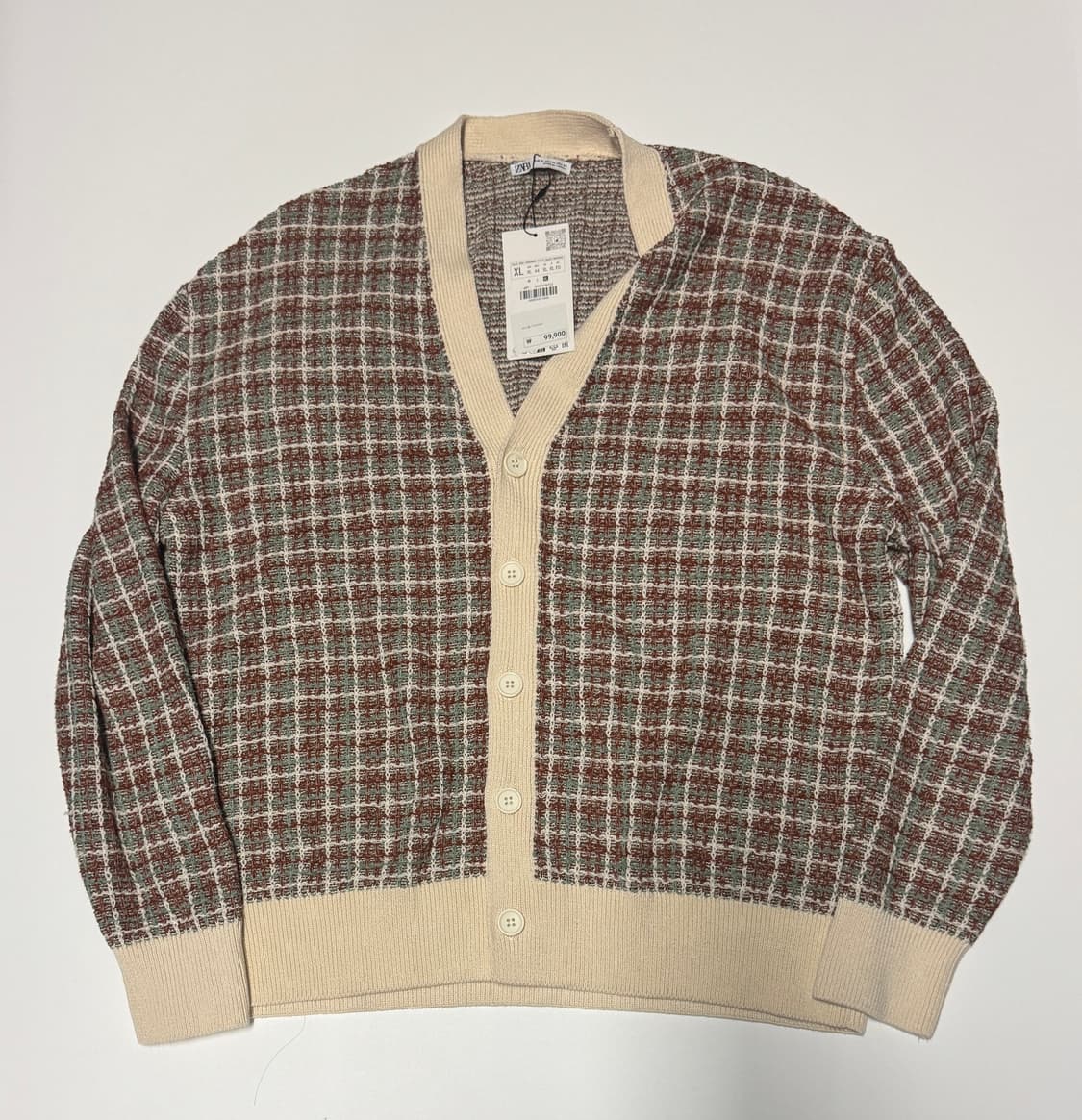 <새상품> 자라 ZaRa 플래드 체크 니트 가디건  2XL~XL 상품이미지1