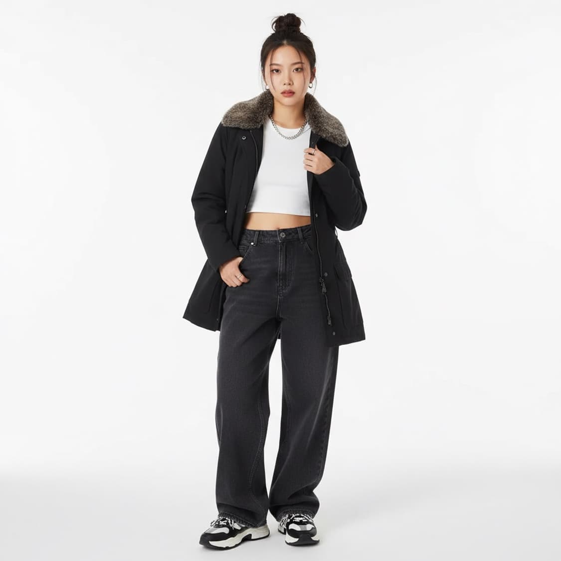 [M/66] TOMMY HILFIGER 타미힐피거 덕다운 패딩 블랙 상품이미지1