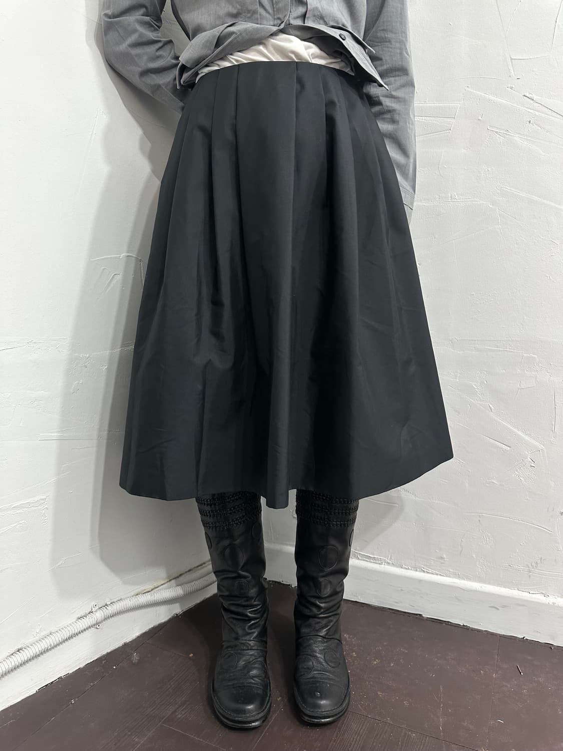 non-sens pleats midi skirt 상품이미지1