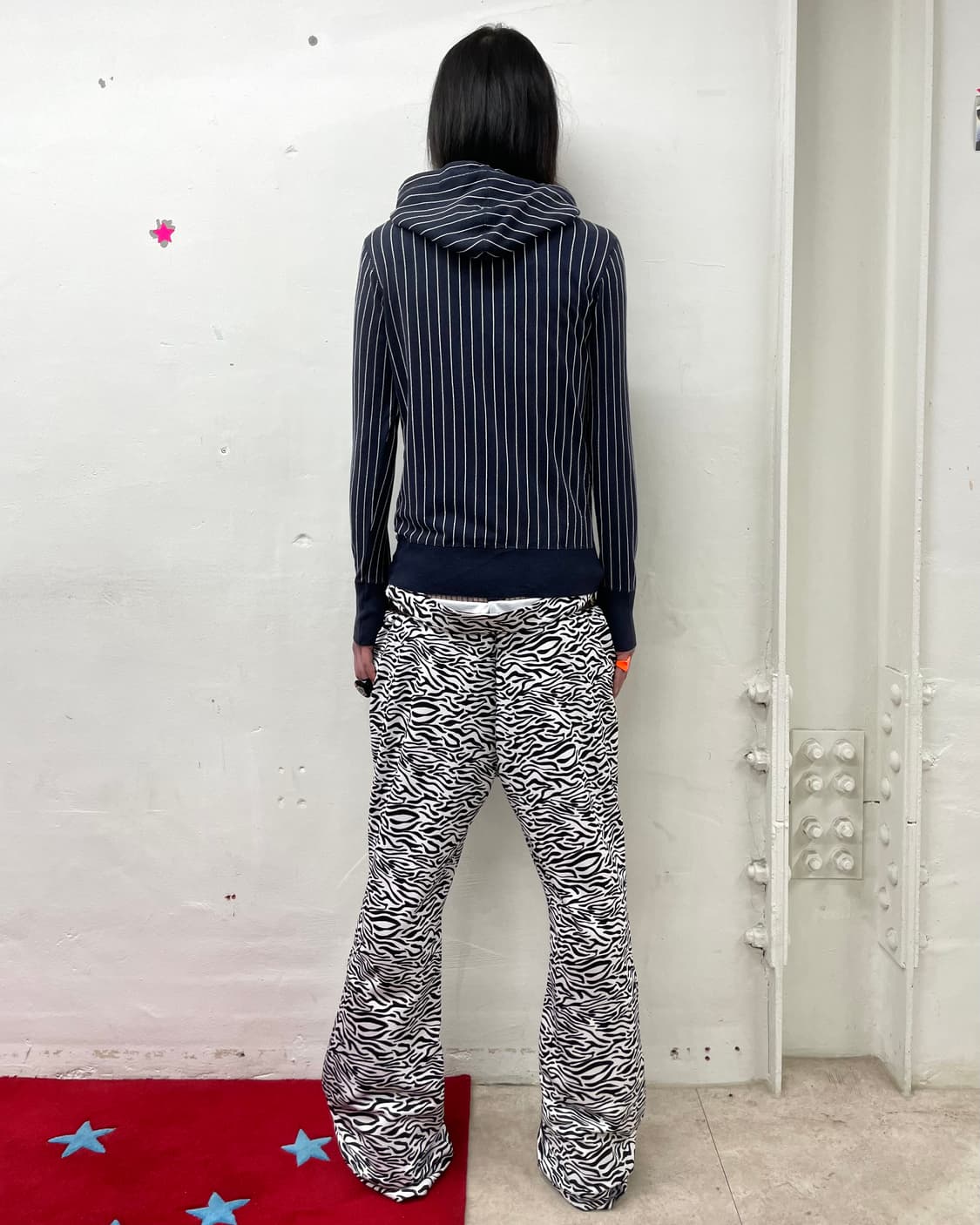 White Sticky Navy Hooded Zip-Up  상품이미지5