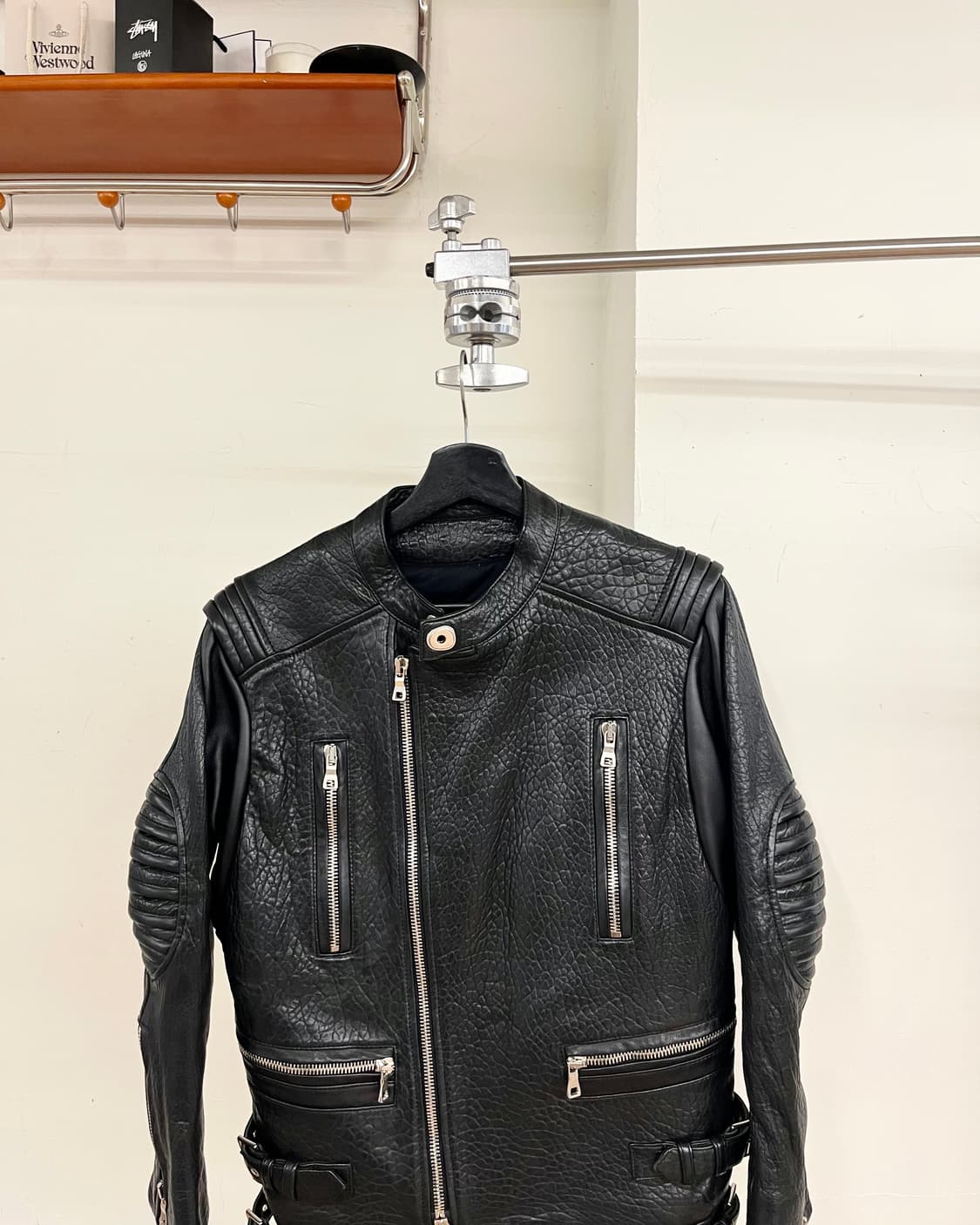 발망 블랙 램스킨 모토자켓 상품이미지2