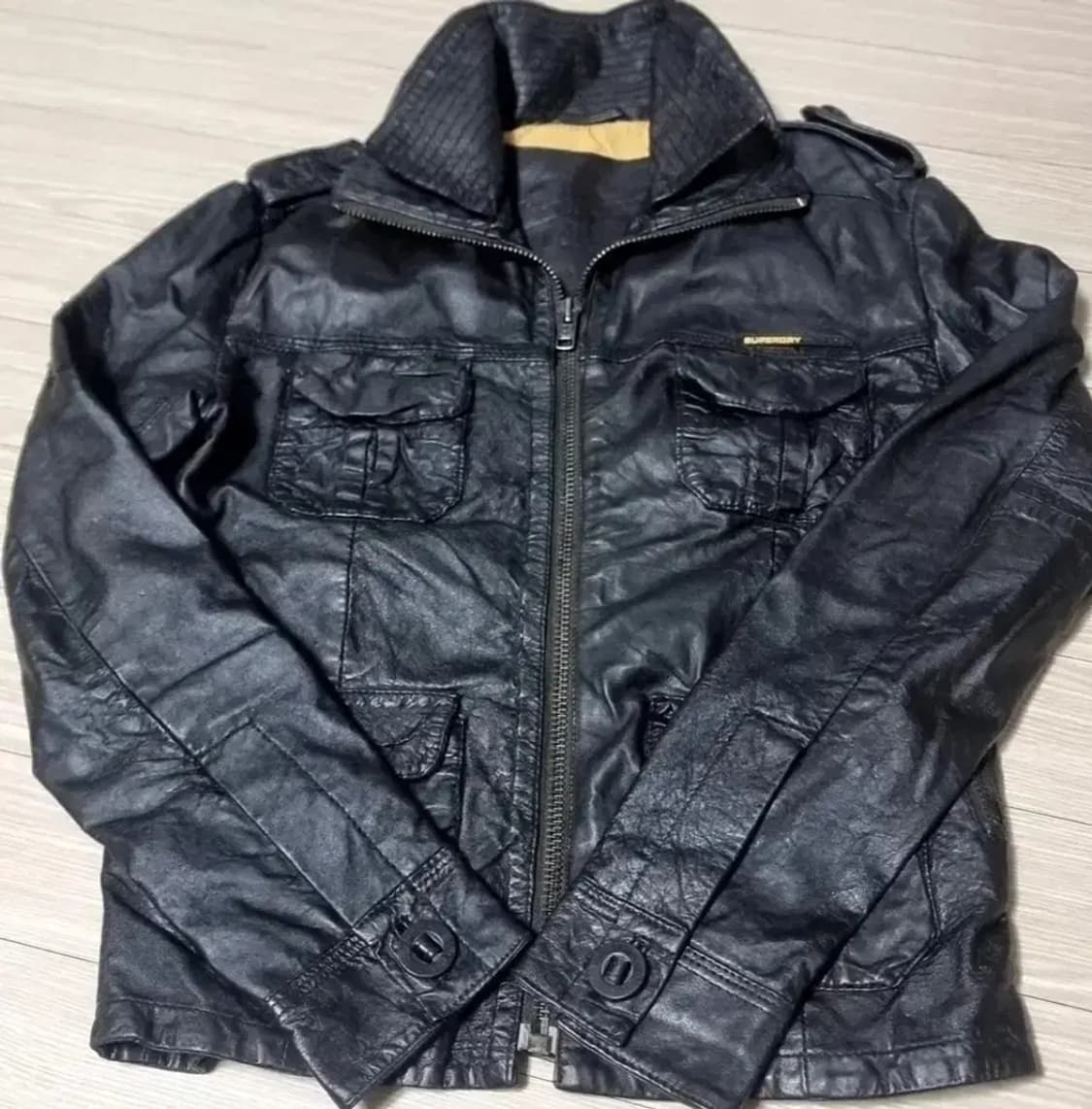 슈퍼드라이 베컴 블랙 가죽 자켓(95) 상품이미지1