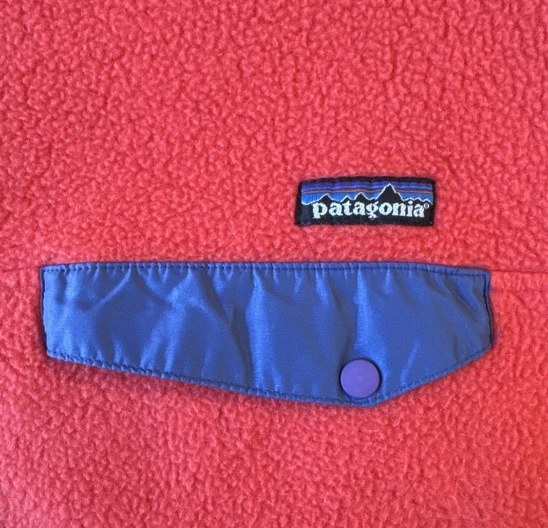 90s 파타고니아 신칠라 스냅-티 플리스 코럴/블루 상품이미지3
