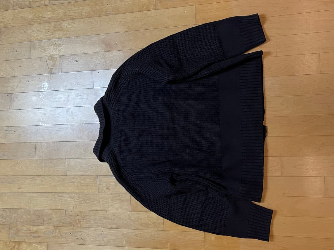 COS 리브드 울 니트 가디건 다크 브라운 L 상품이미지5