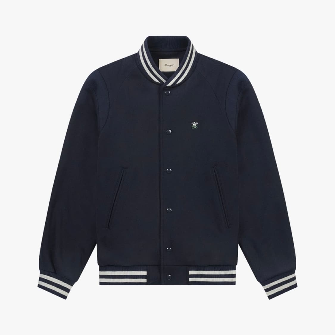 Stranger 스트레인져 레귤러핏 자수 울 바시티 재킷 (네이비) 상품이미지2