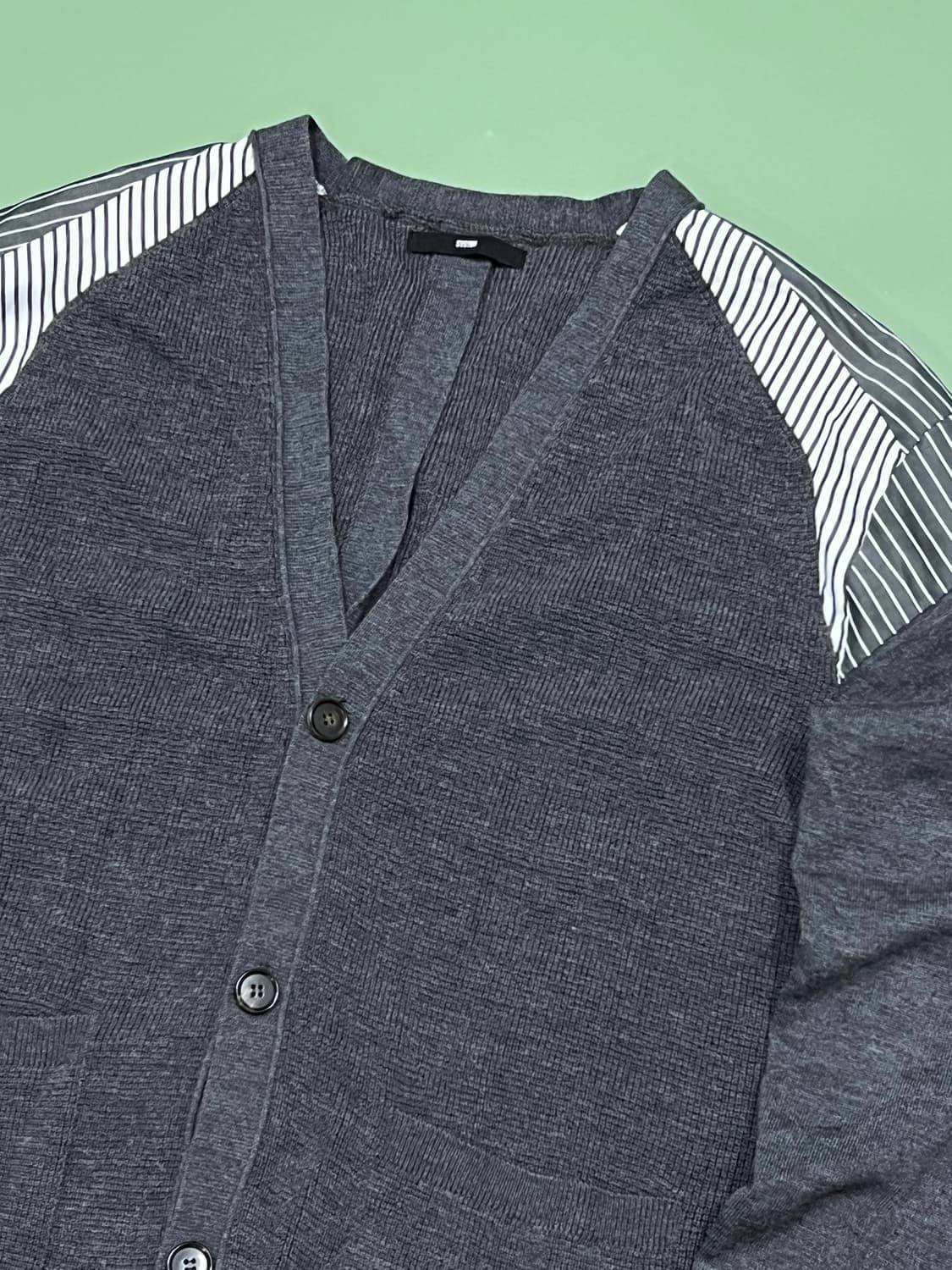 (95) 한섬 시스템 울 니트 가디건 차콜 상품이미지3