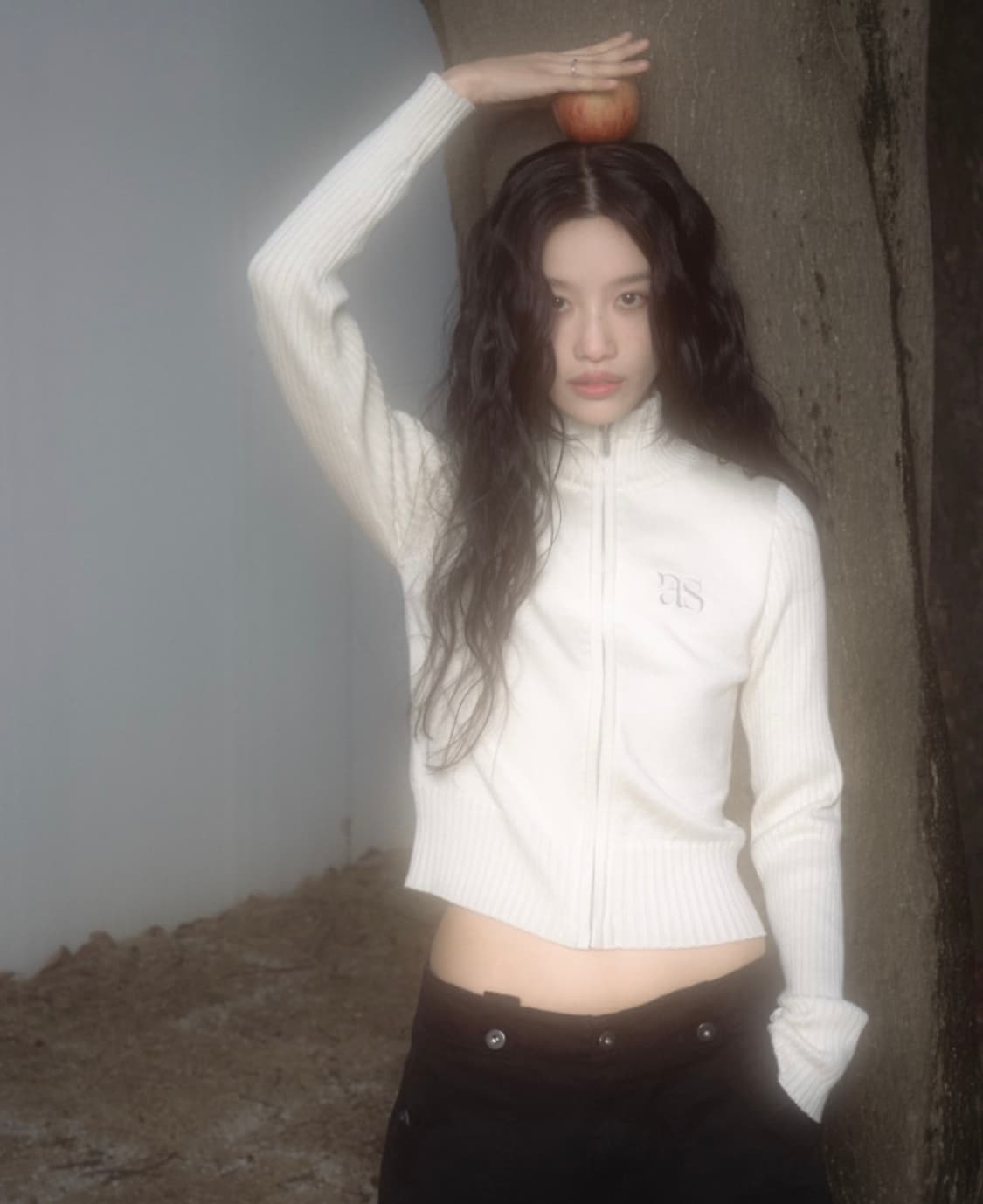 애즈온 마론 니트 집업 베이지 상품이미지2