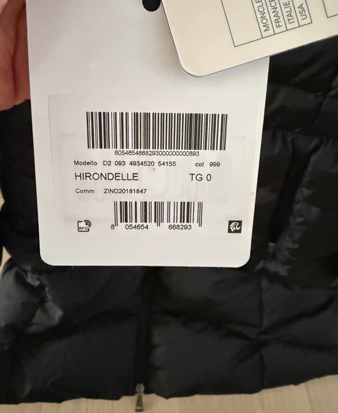 몽클레르 MONCLER HIRONDELL 0 size 상품이미지4