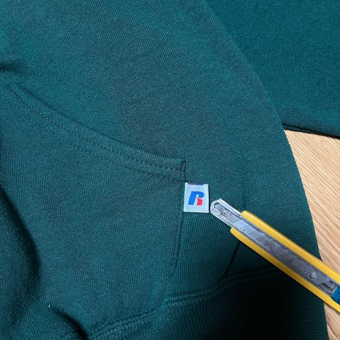 [L] 00s 빈티지 러셀 후드 포레스트 그린 상품이미지3