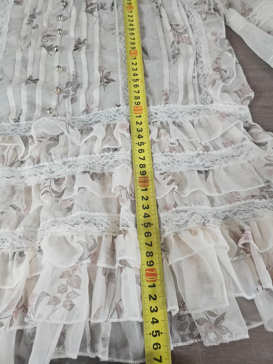 레이스 플라워 미니 원피스 프릴 장식  M - L 상품이미지8