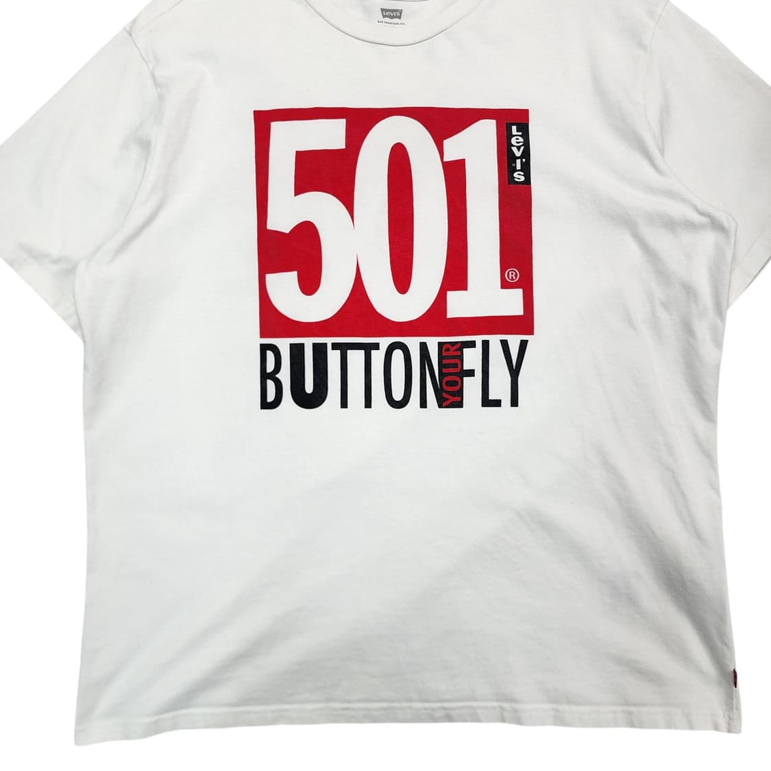 XL Levi's 501 버튼 플라이 그래픽 반팔 티셔츠 상품이미지3