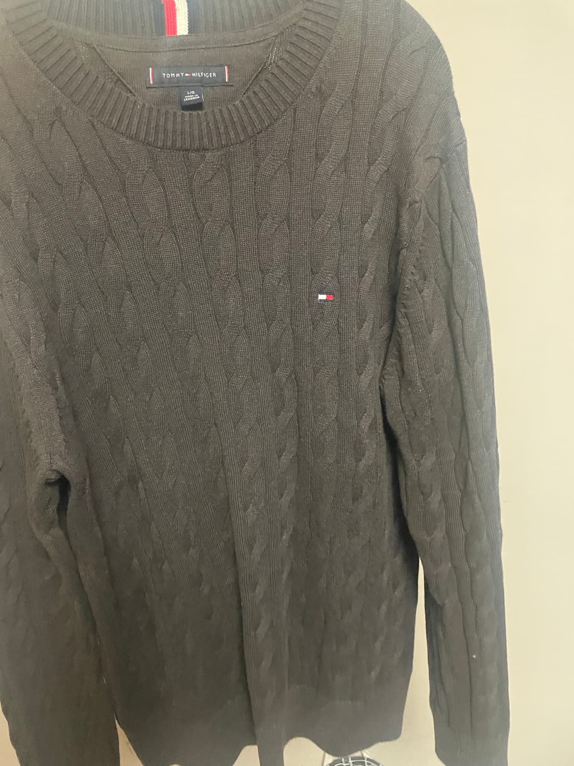 타미힐피거 남성 크루넥 케이블 니트 L 상품이미지2