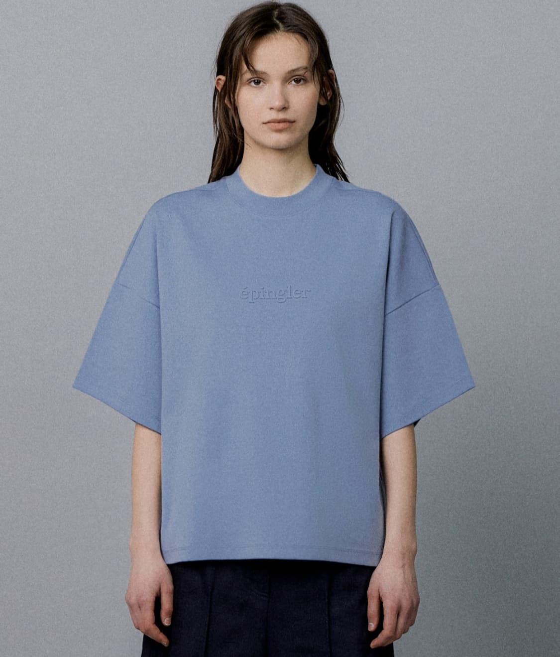 새상품) 에핑글러 엠보 반팔티 블루  s사이즈(55-66사이즈)  상품이미지2