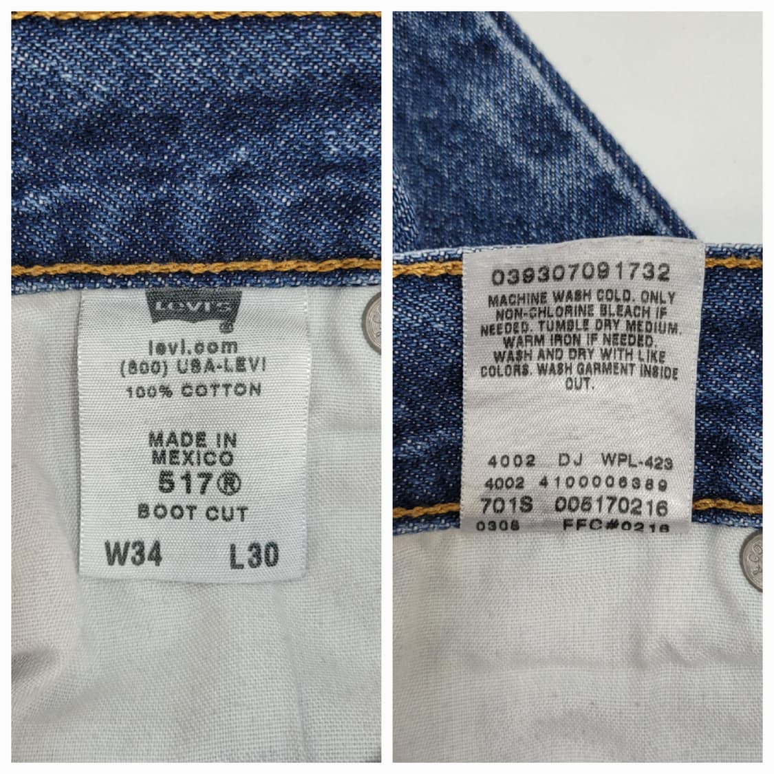 LEVI'S 08S 리바이스 517 부츠컷 워싱 데님 청바지 / 남 34 상품이미지9