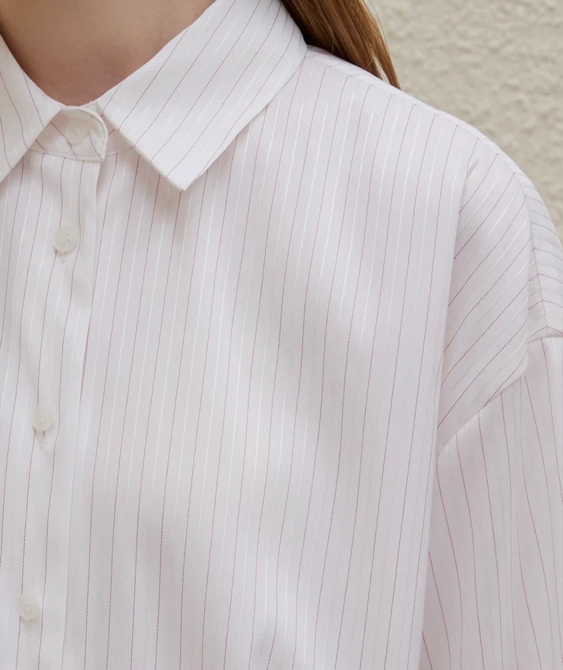 노머 스트라이프 베이직 셔츠 버건디 상품이미지2