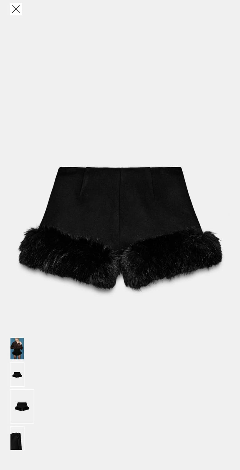 Zara 울 혼방 페이크 퍼 쇼츠  상품이미지3